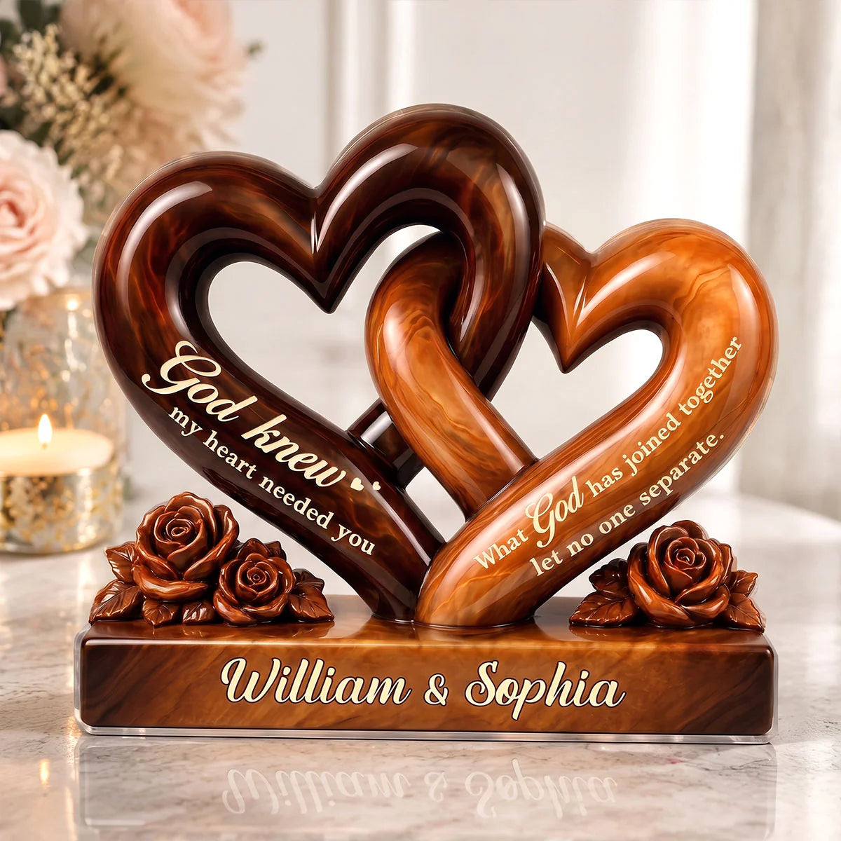Plaque material and size view - Personalized Christian Anniversary Plaque