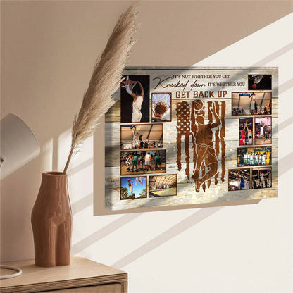 Personalized basketball photos canvas with motivational quote for custom player or coach gift image 6