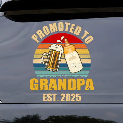 Promoted To Grandpa Custom Sticker for Grandpa with personalized design details for meaningful gifting