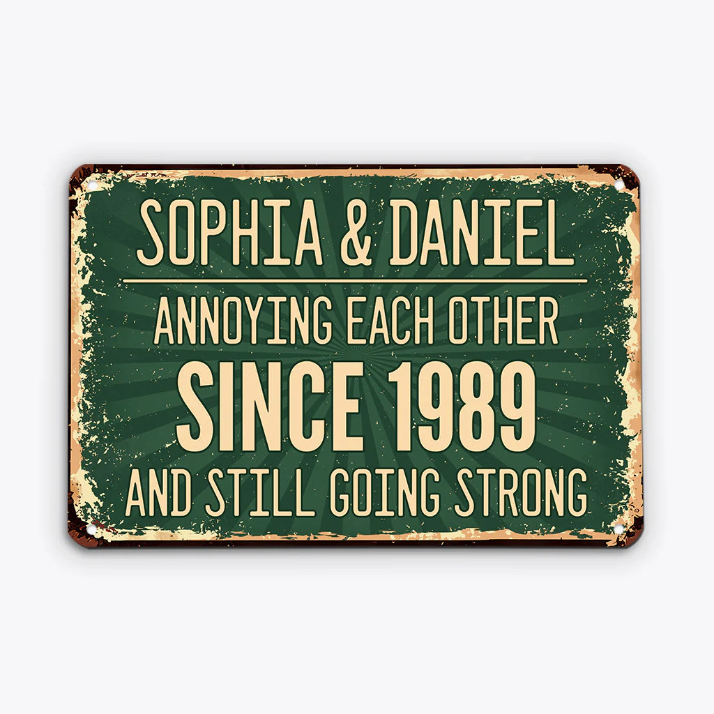 Custom Annoying Each Other Metal Sign personalization view for Couples