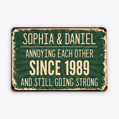 Custom Annoying Each Other Metal Sign personalization view for Couples