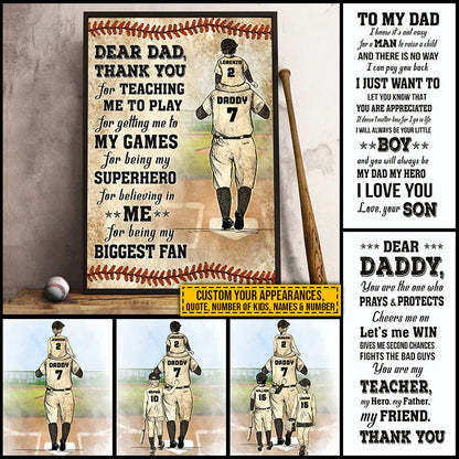 Custom Baseball Dad Canvas personalization view for Dad