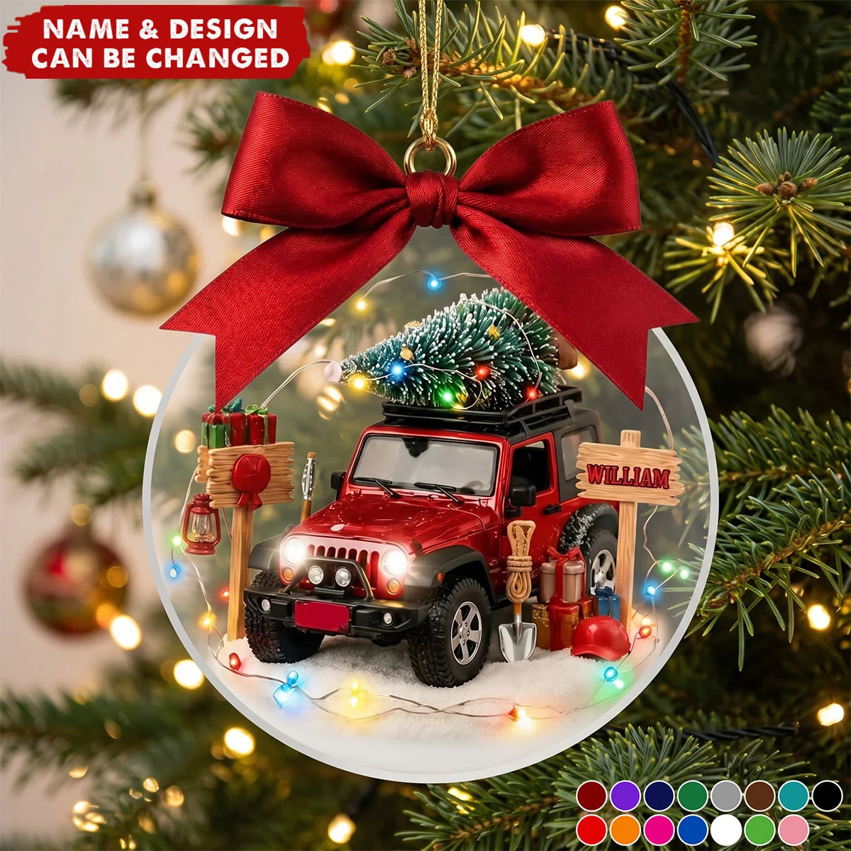 Custom Off-Road Adventure Christmas Ornament - Personalized Name Acrylic Keepsake Gift