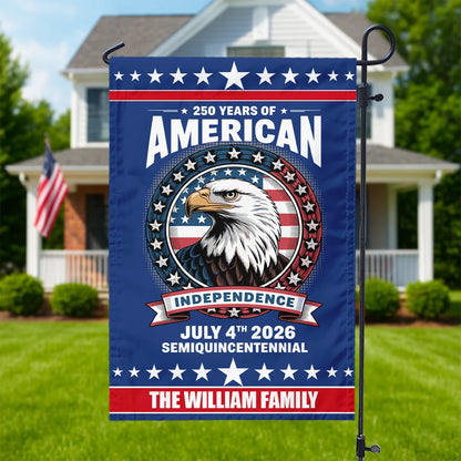 250 Years of American Independence - Personalized Garden Flag for Family
