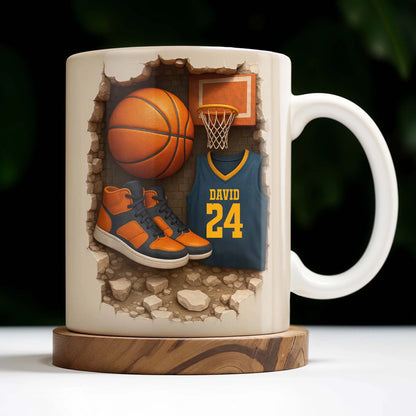 Personalized basketball mug featuring custom jersey sneakers design - unique gift for basketball lovers image 8