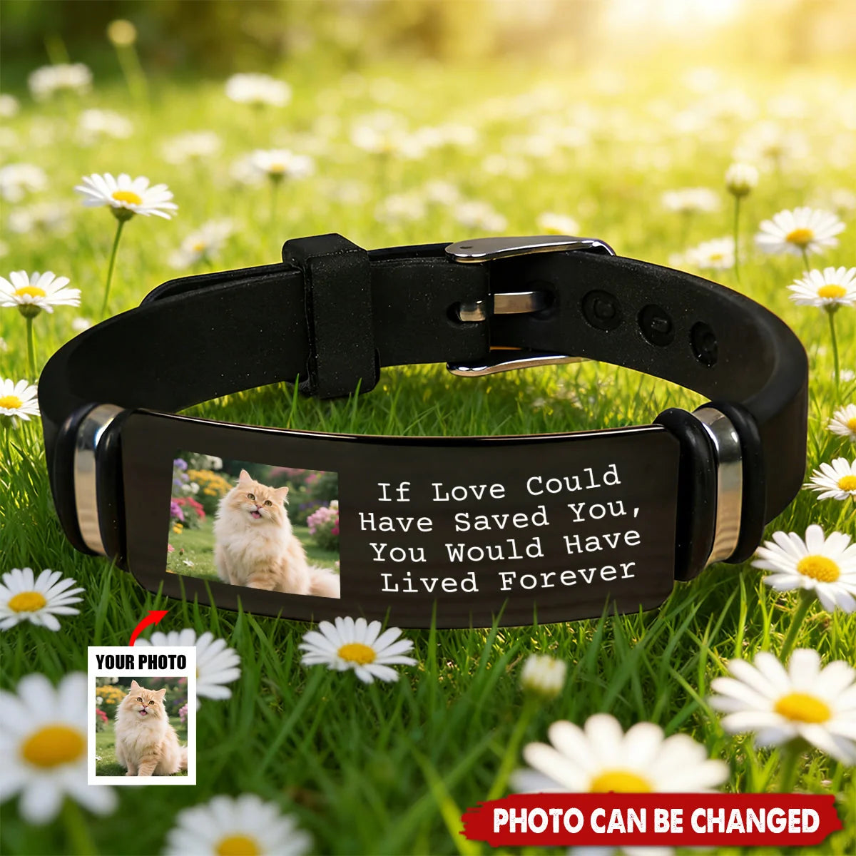 "I'm Always With You" Custom Photo Pet Memorial Bracelet - Keepsake for Dog Cat Lovers