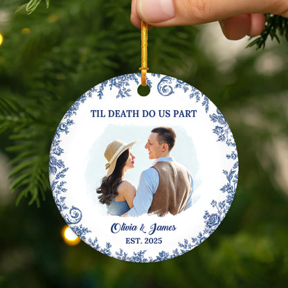 "Til Death Do Us Part" Personalized Ceramic Ornament - Christmas Keepsake for Couples