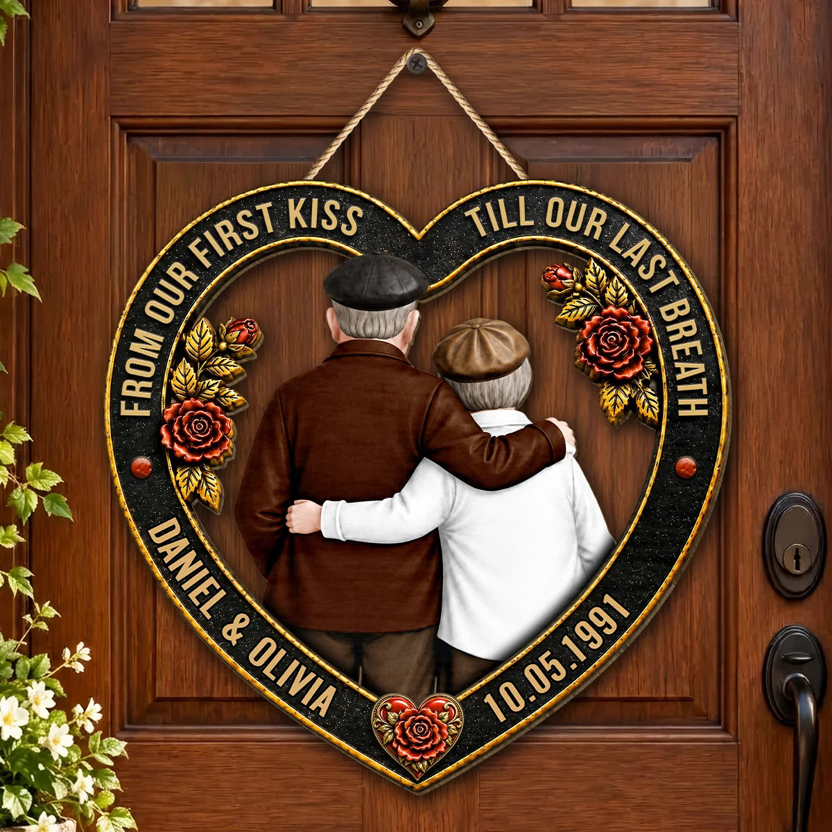 Till Our Last Breath Personalized Wood Sign - Custom Anniversary Keepsake for Couples
