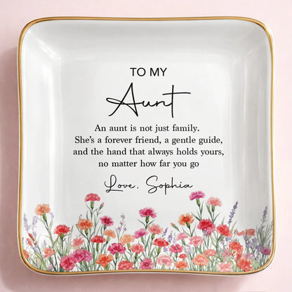 Personalized Aunt Jewelry Dish for Aunt / Uncle with personalized design details for meaningful gifting image 9