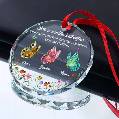 Personalized Sister Glass Ornament personalization view for Sister