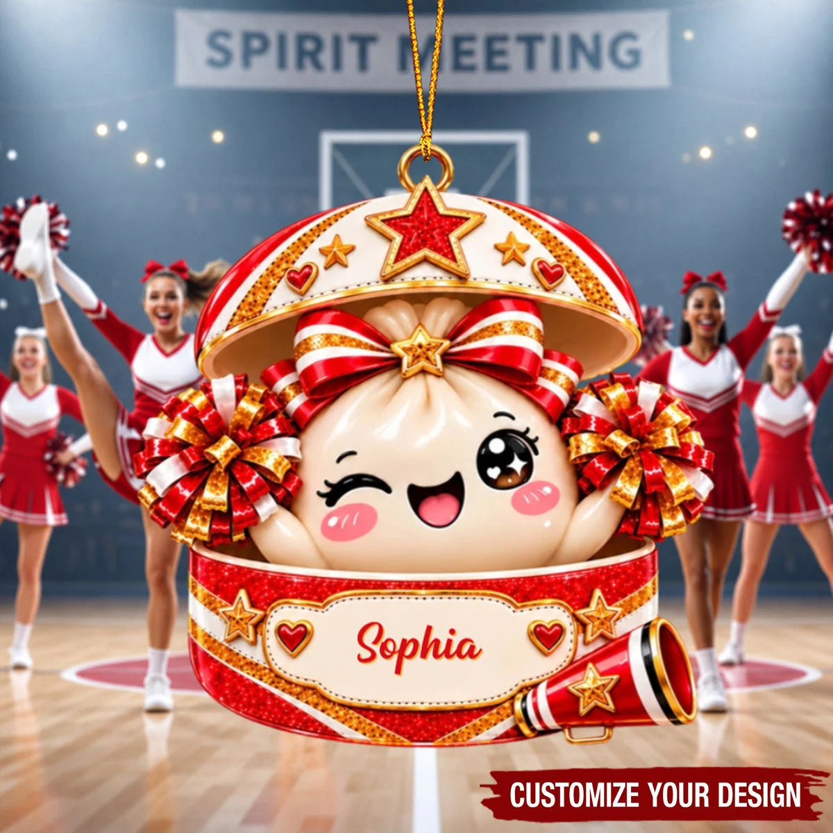 Squad Spirit Personalized Cheerleader Ornament for Daughters - Custom Name Christmas Tree Keepsake