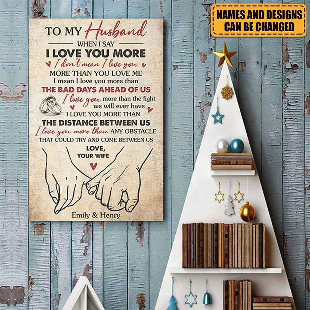 "I Found The One Whom My Soul Loves" Personalized Canvas / Poster - Custom Couple Wall Art for Anniversary