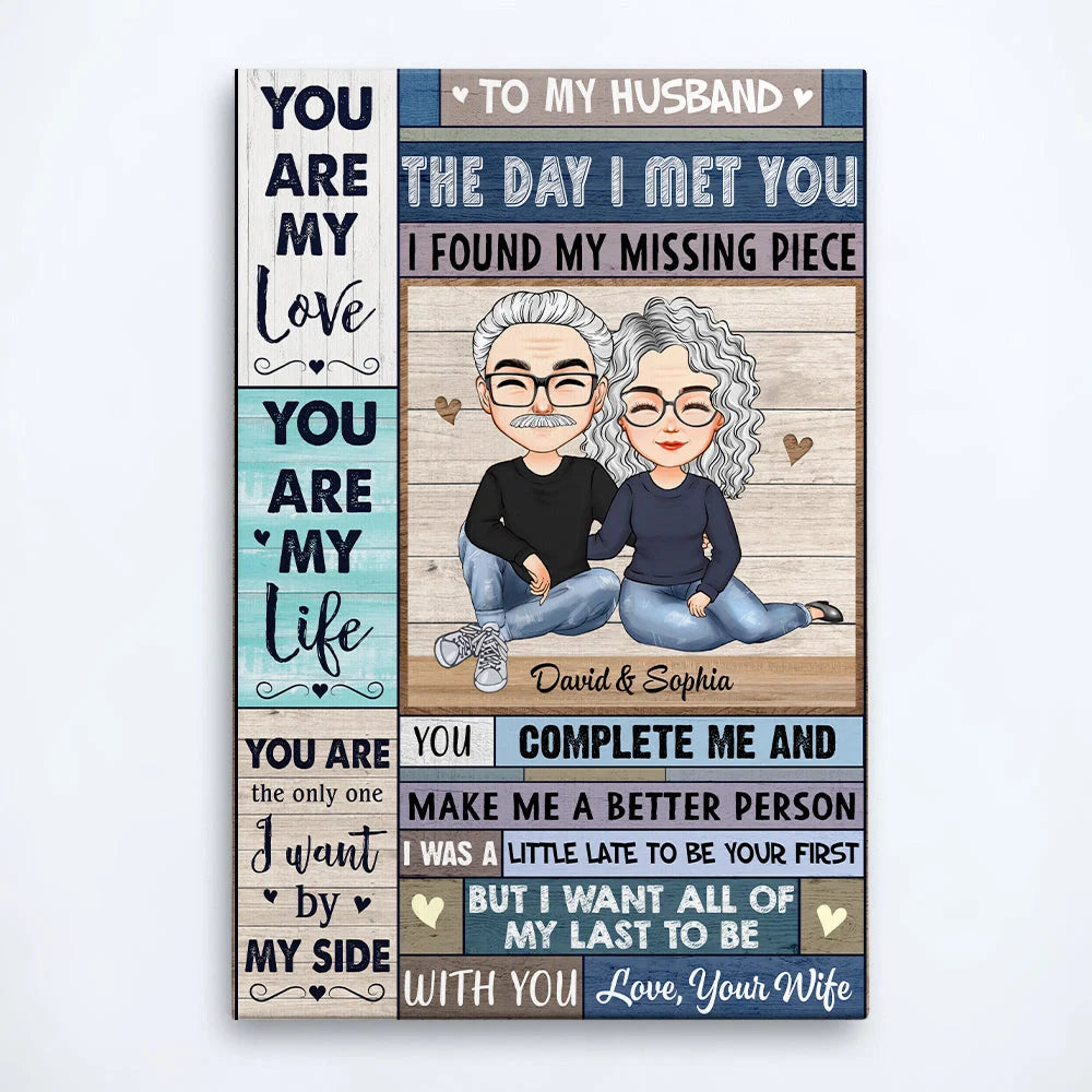 "All Of My Last To Be With You" Personalized Canvas / Poster - Custom Anniversary Wall Art Gift for Couples