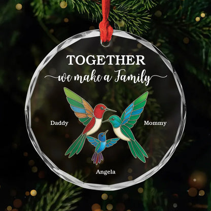 "Together We Make A Family" - Personalized Glass Ornament Gift