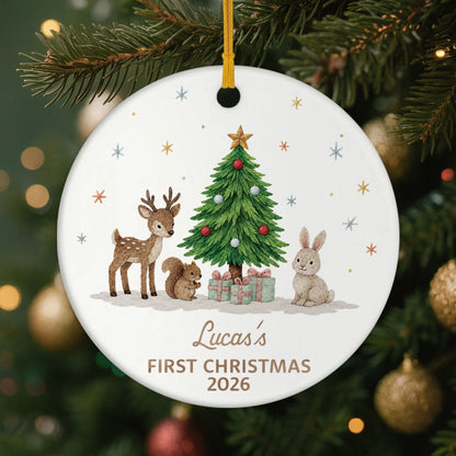 "Baby's First Christmas" Personalized Ceramic Ornament - Keepsake Gift for Newborn