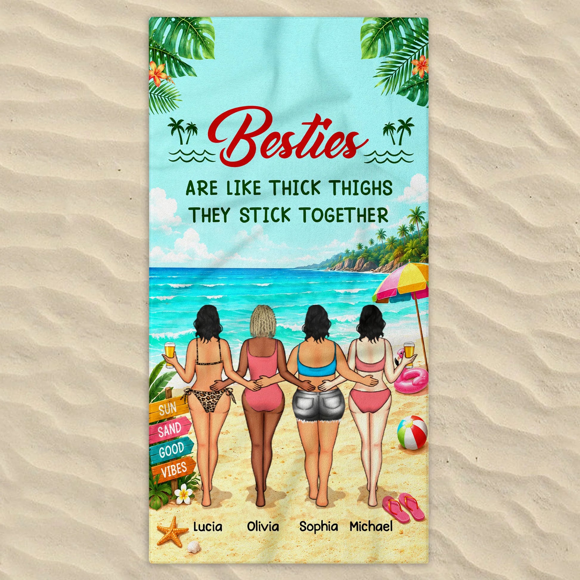 Custom Best Friends Beach Towel for Best Friends with personalized design details for meaningful gifting image 6