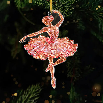 Personalized Ballerina Acrylic Ornament - Christmas and Birthday Gift for Her