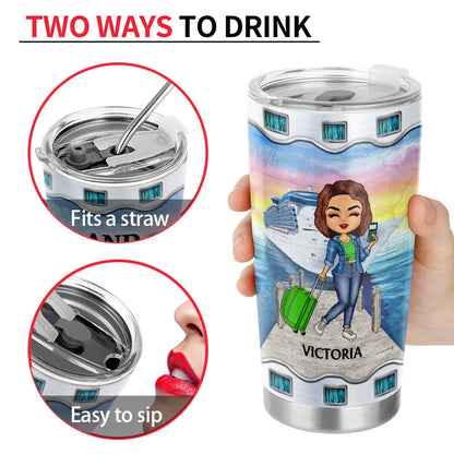 Just A Girl Who Loves Cruising - Personalized Cruise Tumbler Gift For Vacation Lovers
