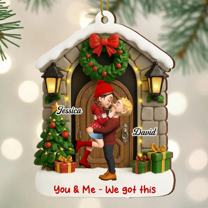 You & Me We Got This Personalized Couple Wooden Ornament - Custom Holiday Keepsake Gift