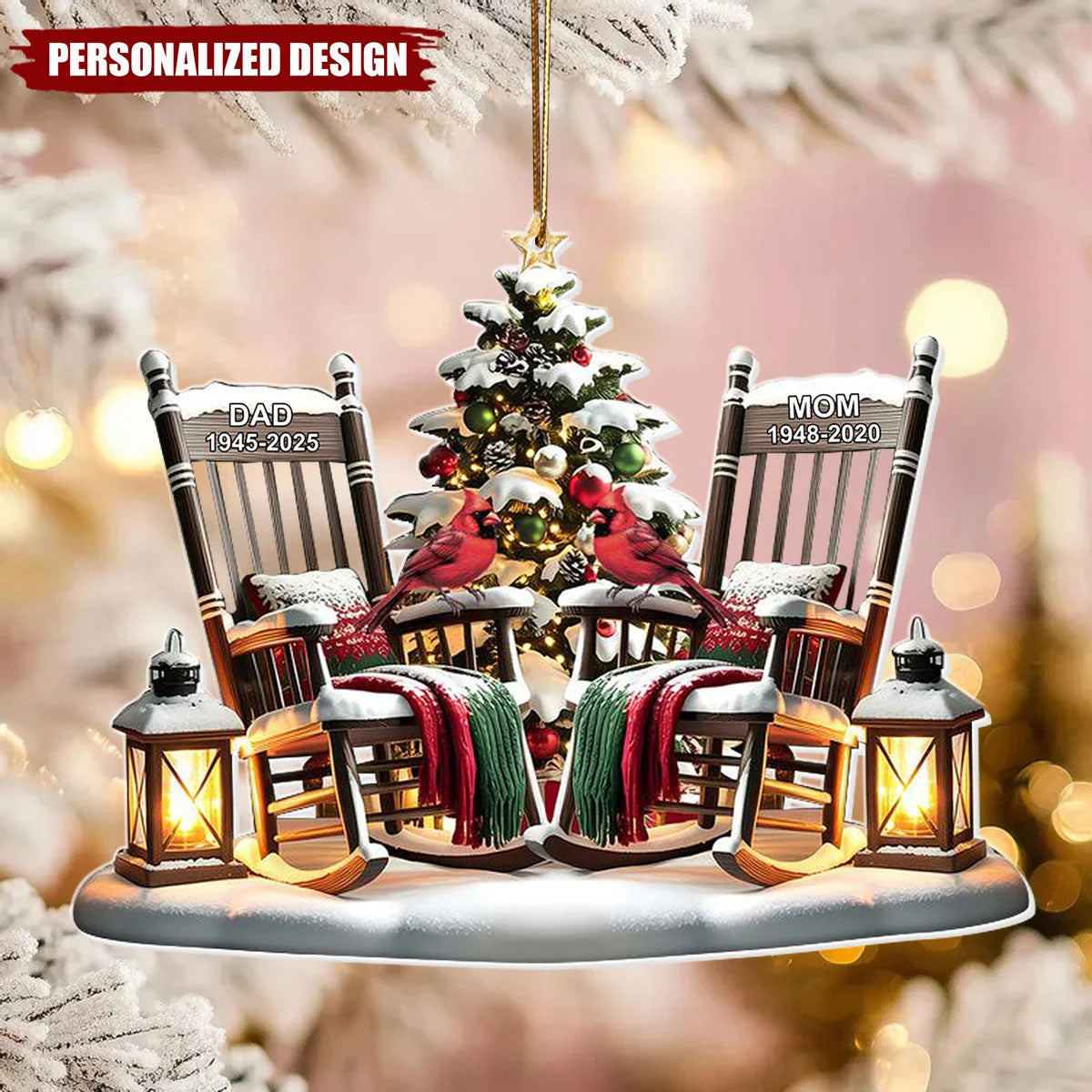Christmas in Heaven Personalized Acrylic Ornament - Custom Memorial Keepsake Gift for Family