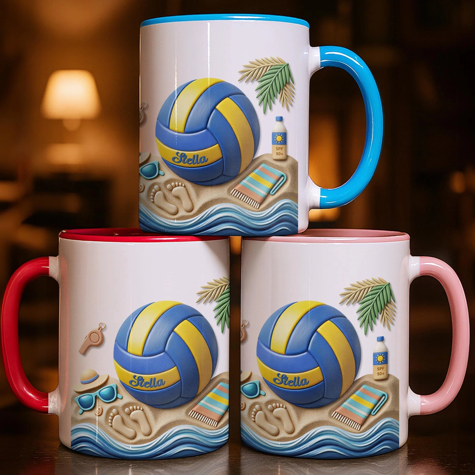 Personalized Beach Volleyball Mug for Best Friends with personalized design details for meaningful gifting image 7