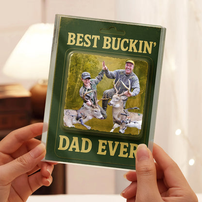 Best Buckin' Dad Ever - Personalized Hunting Acrylic Block Plaque Gift for Dad