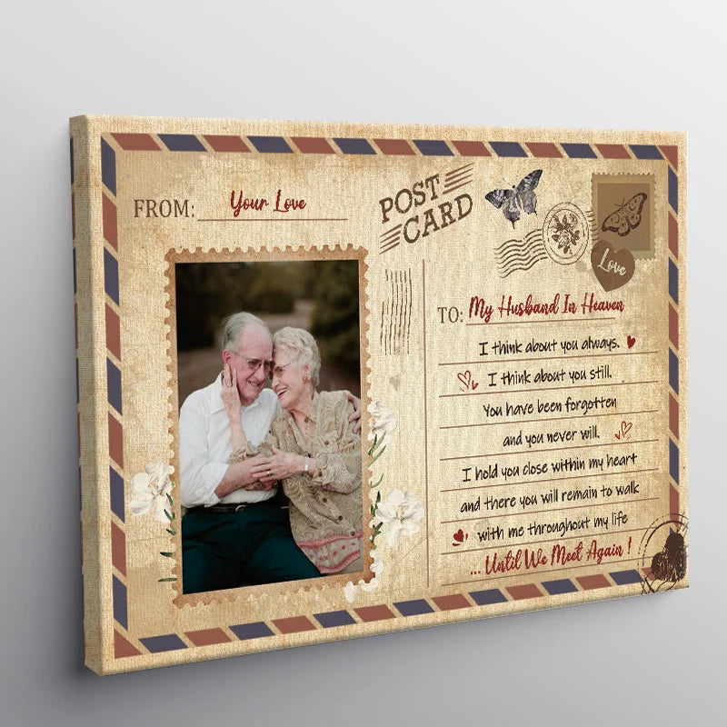 Until We Meet Again Personalized Memorial Canvas / Poster - Custom Wall Art Photo Gift To My Husband In Heaven