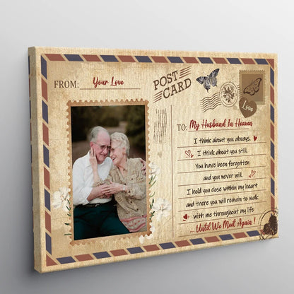 Until We Meet Again Personalized Memorial Canvas / Poster - Custom Wall Art Photo Gift To My Husband In Heaven