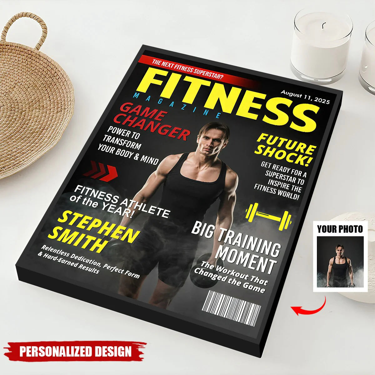 Custom Fitness Magazine Cover Poster personalization view for Boyfriend