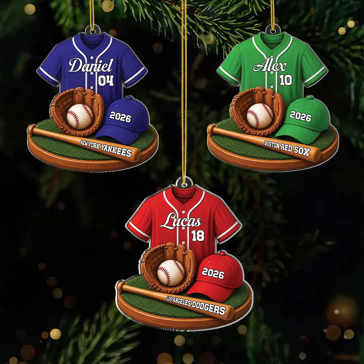 Personalized Baseball Jersey Acrylic Ornament - Custom Sports Keepsake Gift for Him