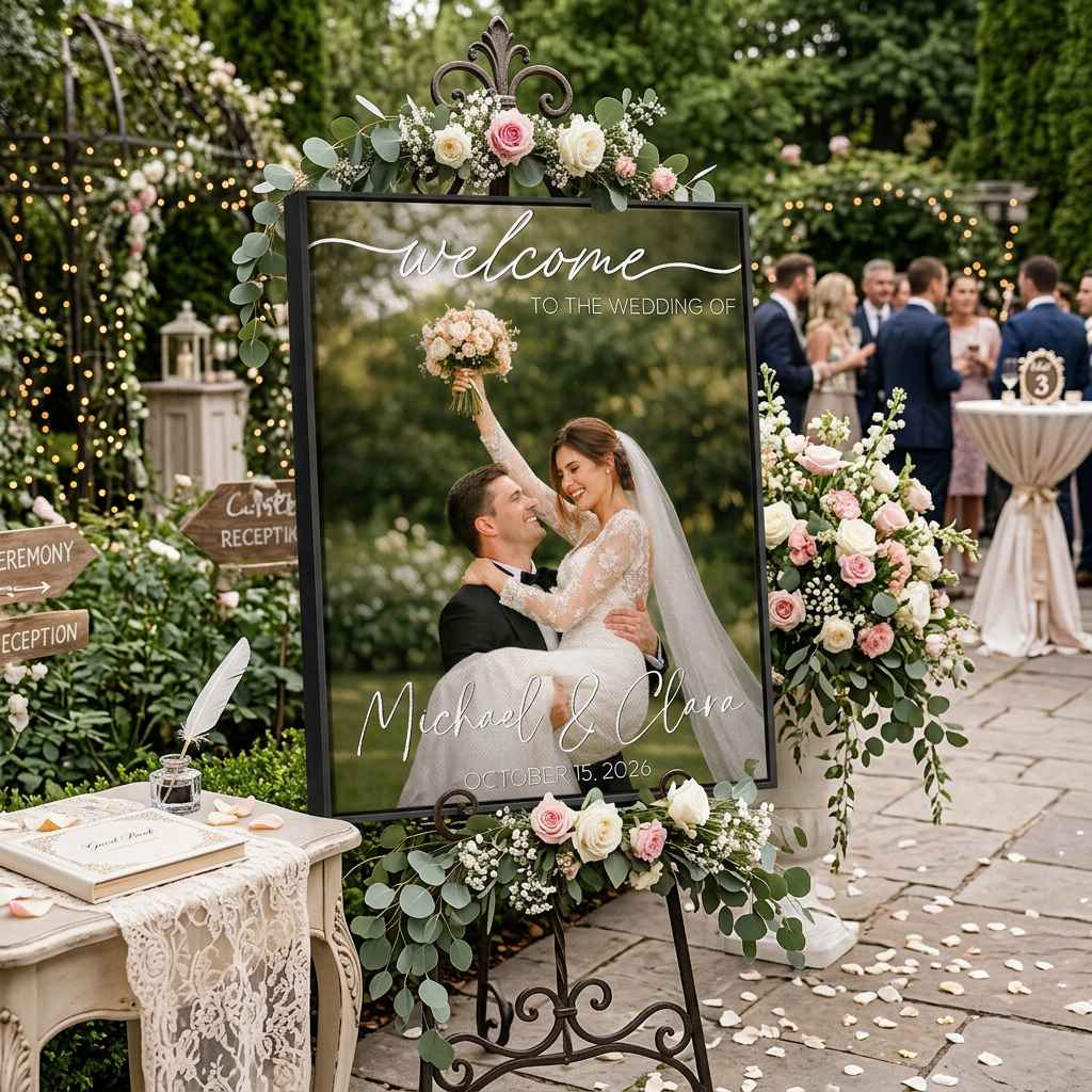 Canvas / Poster material and size view - Custom Wedding Welcome Canvas