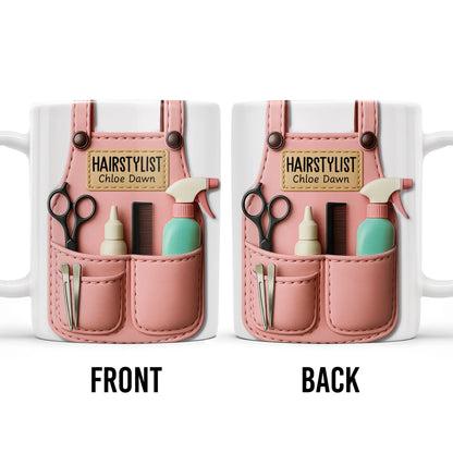 Mug material and size view - Personalized Hairstylist Mug