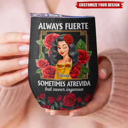 Chingona Como Mi Madre Personalized Wine Tumbler - Custom Hispanic Birthday Gift for Women