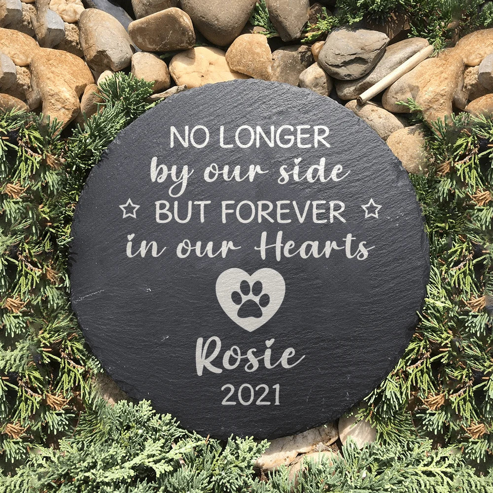 PRINTS10 No Longer By Our Side But Forever In Our Heart Pet Stone Personalized Gift K228 890027