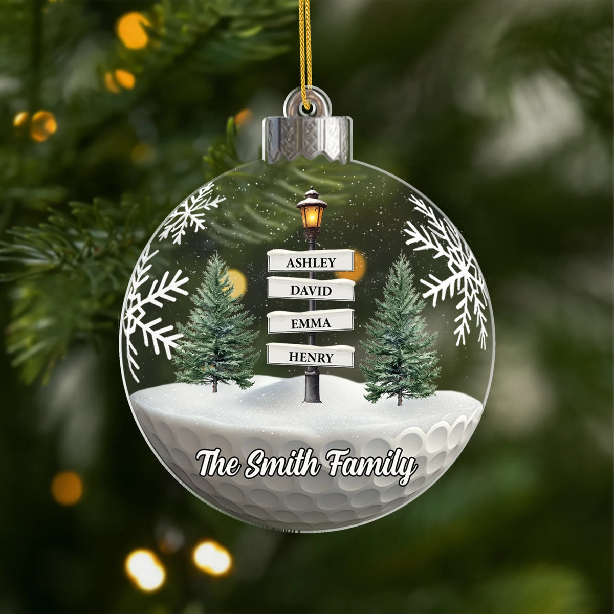 Personalized Family Street Sign Christmas Ornament - Custom Acrylic Keepsake Gift