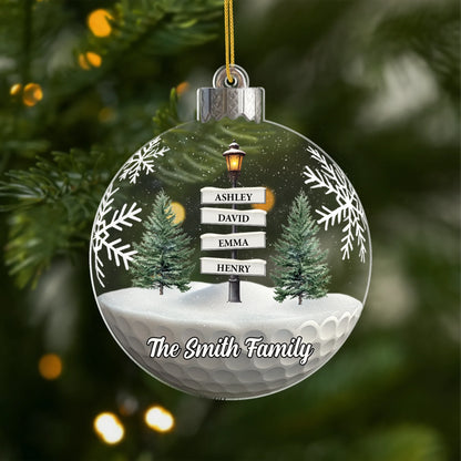 Personalized Family Street Sign Christmas Ornament - Custom Acrylic Keepsake Gift