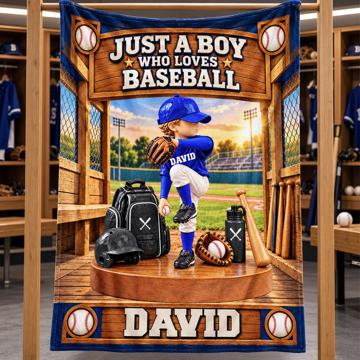Just A Boy Who Loves Baseball, Personalized Baseball Blanket, Custom Player Name Gift, Gift For Baseball Players C2408 Nh00