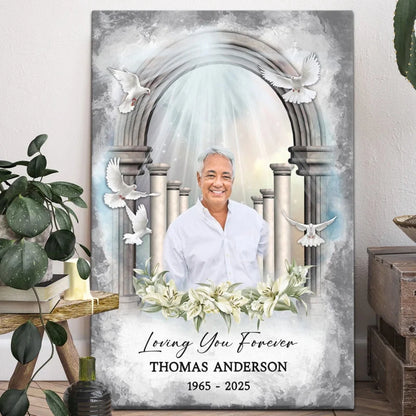 "Loving You Forever" Personalized Memorial Canvas / Poster for Family -  Custom Photo Sympathy Remembrance Gift