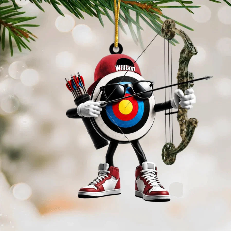 Personalized Archery Acrylic Ornament - Custom Name Keepsake for Archers & Bowhunters