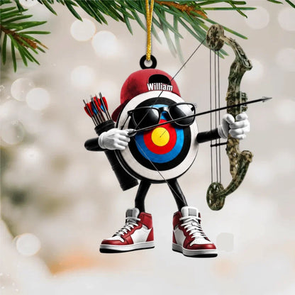 Personalized Archery Acrylic Ornament - Custom Name Keepsake for Archers & Bowhunters