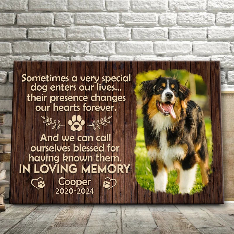 "Sometimes A Very Special Dog" Personalized Pet Memorial Canvas / Poster - Custom Wall Art Keepsake Gift