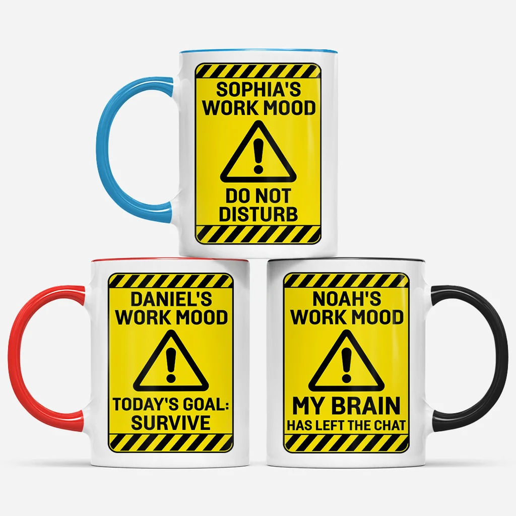 "Work Mood Do Not Disturb" Personalized Funny Office Coffee Mug - Custom Ceramic Gift for Coworkers & Boss