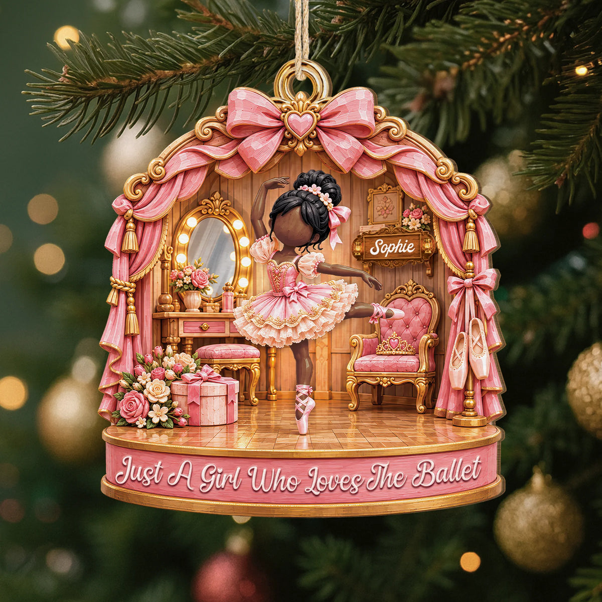 Just A Girl Who Loves The Ballet Personalized Wooden Ornament - Christmas Keepsake Gift for Daughter