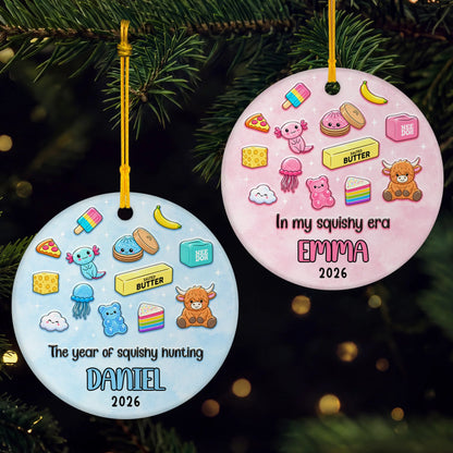 The Year of Squishy Hunting Personalized Ceramic Ornament - Custom Christmas Gift for Kids
