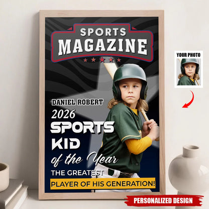 Custom Youth Sports Poster personalization view for Kids/Babies