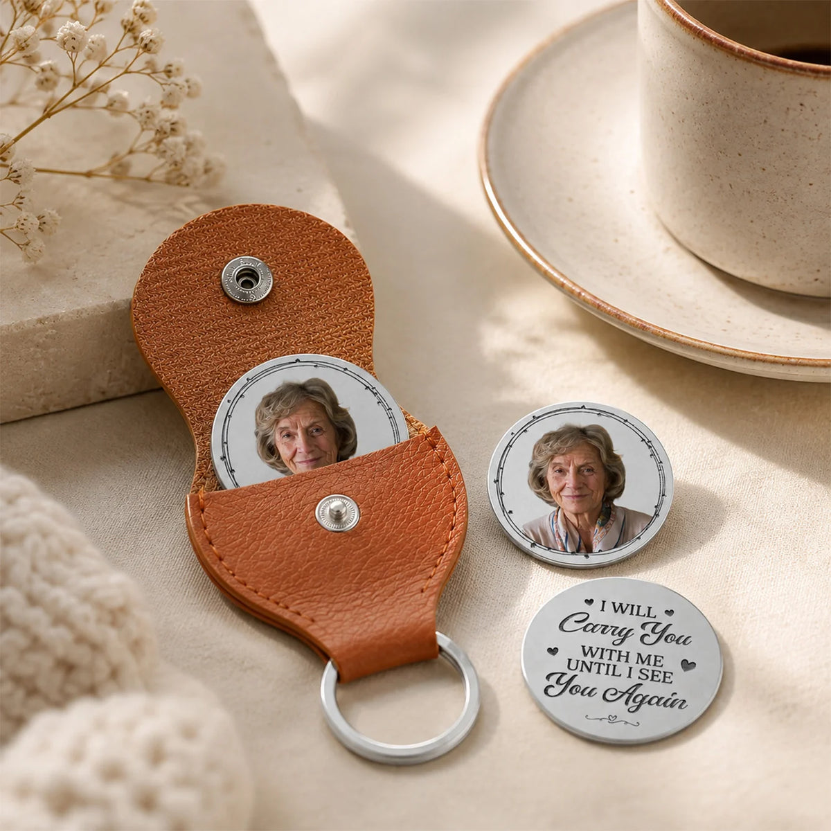 Always Near Memorial Photo Pocket Hug - Personalized Keepsake Sympathy Gift for Family