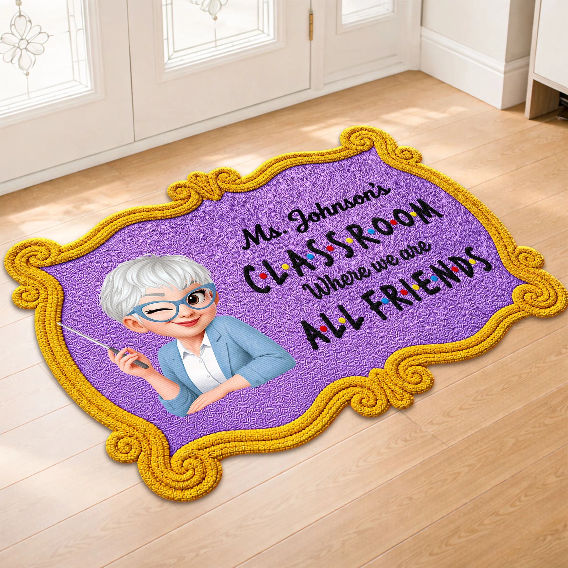"Where We Are All Friends" Personalized Classroom Doormat - Custom Teacher Appreciation Gift