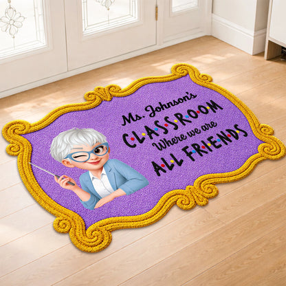 "Where We Are All Friends" Personalized Classroom Doormat - Custom Teacher Appreciation Gift