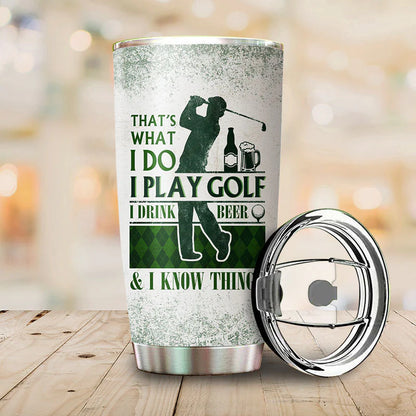 Tumbler material and size view - Personalized Golf Tumbler