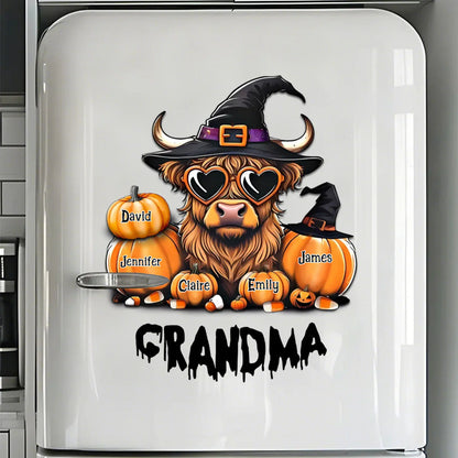 Decal / Sticker material and size view - Personalized Grandma Halloween Decal